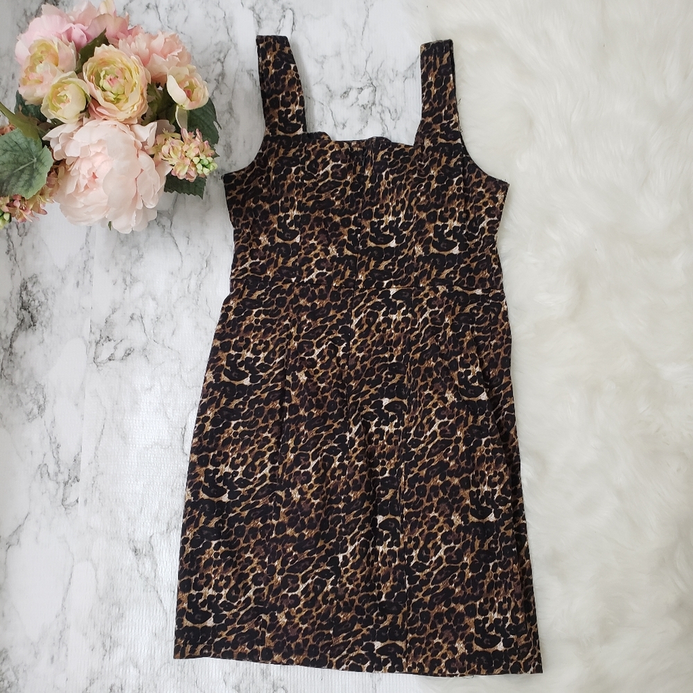 💕 Forever 21 Leopard Print Mini Dress Size Large - Picture 6 of 7